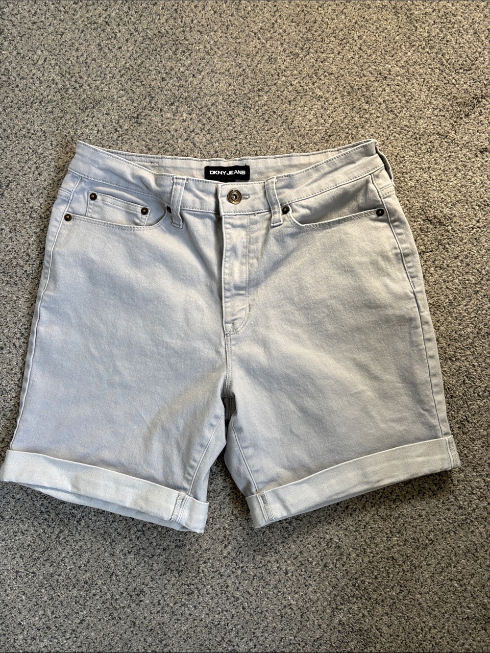 DKNY Light Gray Cuffed Women's Denim Shorts